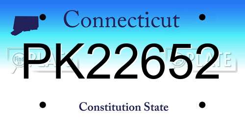 PK22652 Connecticut License Plate