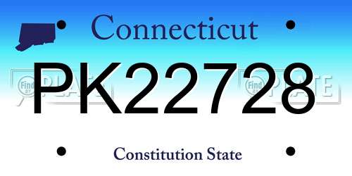 PK22728 Connecticut License Plate