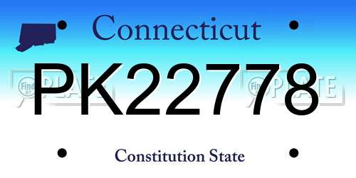 PK22778 Connecticut License Plate
