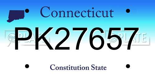 PK27657 Connecticut License Plate