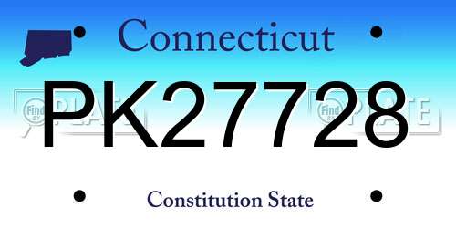 PK27728 Connecticut License Plate