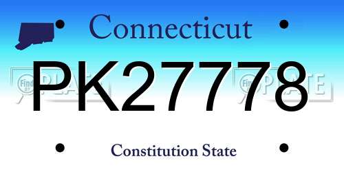 PK27778 Connecticut License Plate