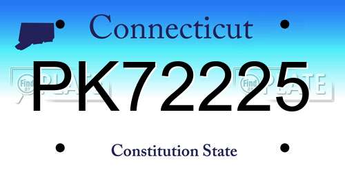 PK72225 Connecticut License Plate