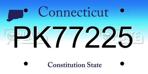 PK77225 Connecticut License Plate