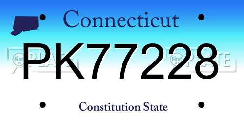 PK77228 Connecticut License Plate