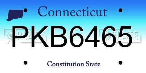 PKB6465 Connecticut License Plate
