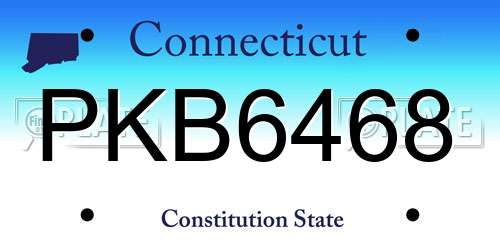 PKB6468 Connecticut License Plate