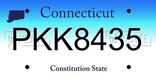 PKK8435 Connecticut License Plate