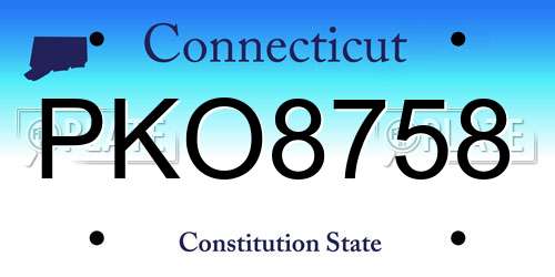 PKO8758 Connecticut License Plate