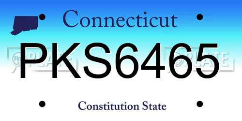 PKS6465 Connecticut License Plate