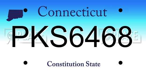 PKS6468 Connecticut License Plate