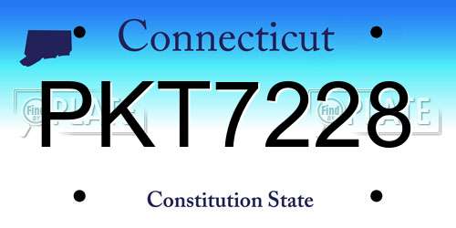 PKT7228 Connecticut License Plate