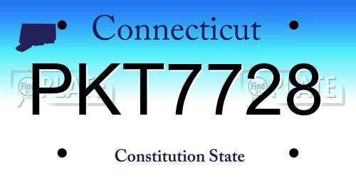 PKT7728 Connecticut License Plate