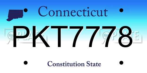 PKT7778 Connecticut License Plate