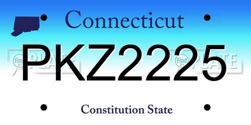 PKZ2225 Connecticut License Plate