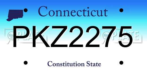 PKZ2275 Connecticut License Plate