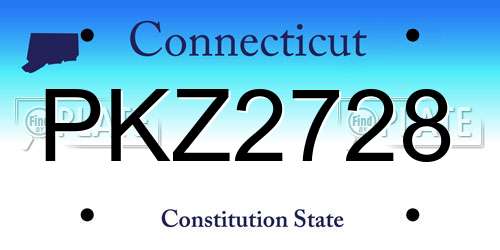 PKZ2728 Connecticut License Plate