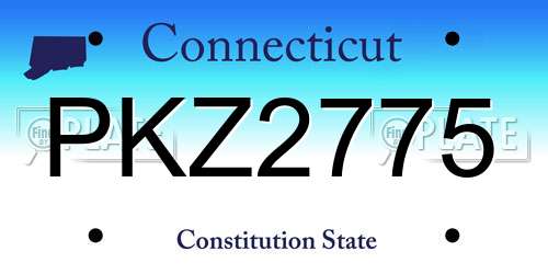 PKZ2775 Connecticut License Plate
