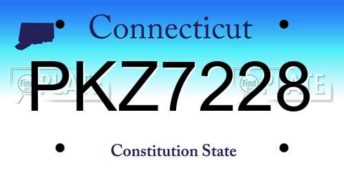 PKZ7228 Connecticut License Plate