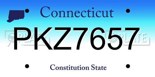 PKZ7657 Connecticut License Plate