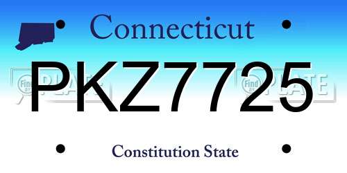PKZ7725 Connecticut License Plate