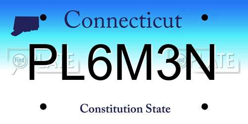 PL6M3N Connecticut License Plate