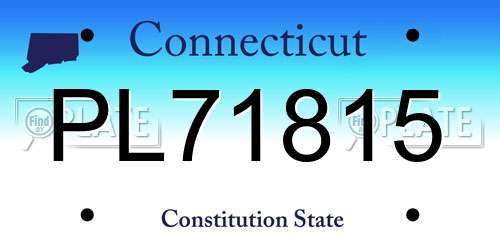 PL71815 Connecticut License Plate