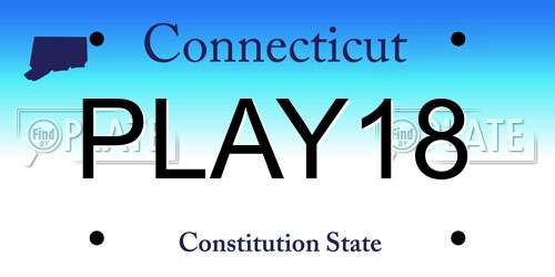 PLAY18 Connecticut License Plate