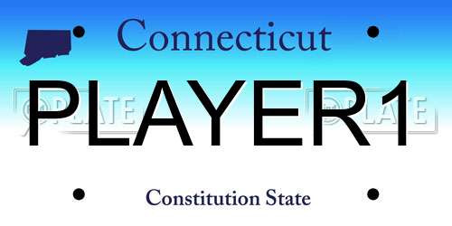PLAYER1 Connecticut License Plate