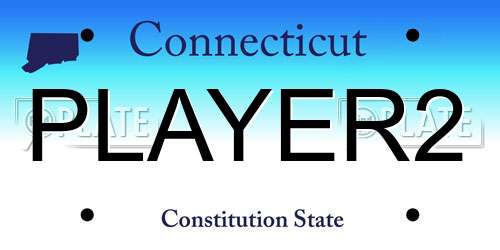 PLAYER2 Connecticut License Plate