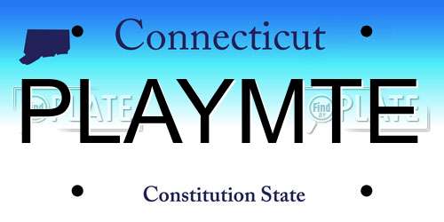 PLAYMTE Connecticut License Plate