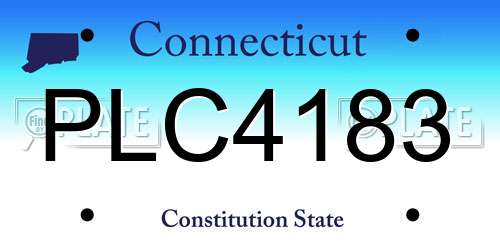 PLC4183 Connecticut License Plate