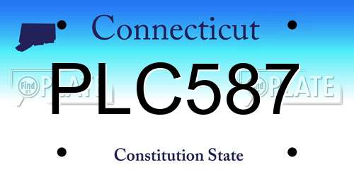 PLC587 Connecticut License Plate