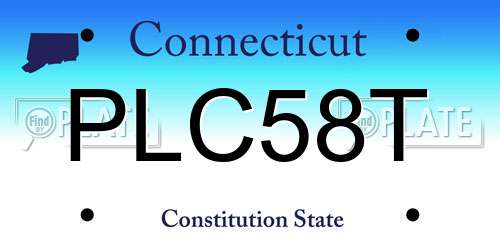 PLC58T Connecticut License Plate