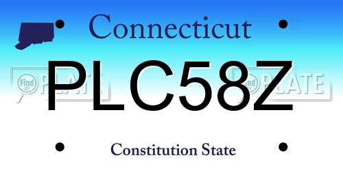 PLC58Z Connecticut License Plate