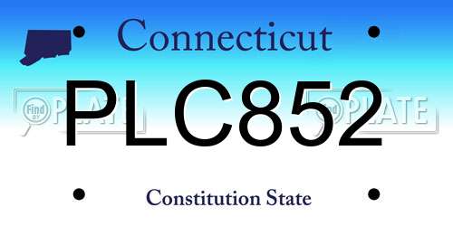 PLC852 Connecticut License Plate
