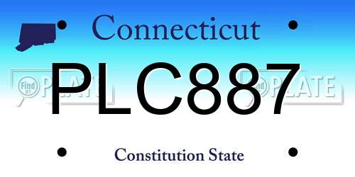 PLC887 Connecticut License Plate