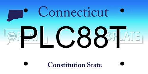PLC88T Connecticut License Plate