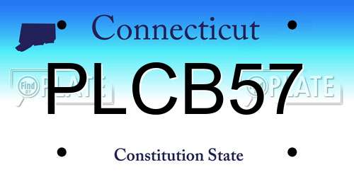 PLCB57 Connecticut License Plate