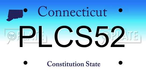 PLCS52 Connecticut License Plate