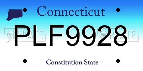 PLF9928 Connecticut License Plate