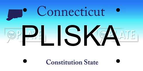 PLISKA Connecticut License Plate