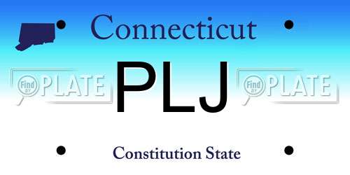 PLJ Connecticut License Plate