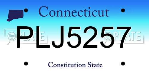 PLJ5257 Connecticut License Plate