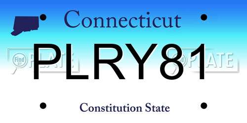PLRY81 Connecticut License Plate