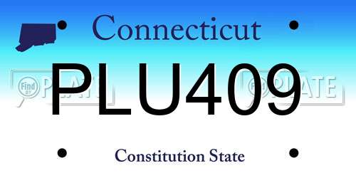 PLU409 Connecticut License Plate