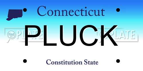 PLUCK Connecticut License Plate