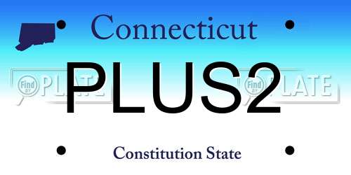 PLUS2 Connecticut License Plate