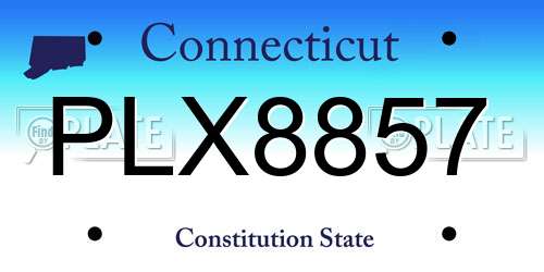 PLX8857 Connecticut License Plate