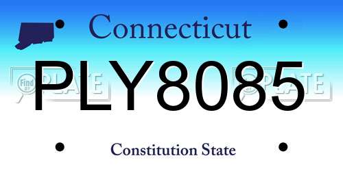 PLY8085 Connecticut License Plate